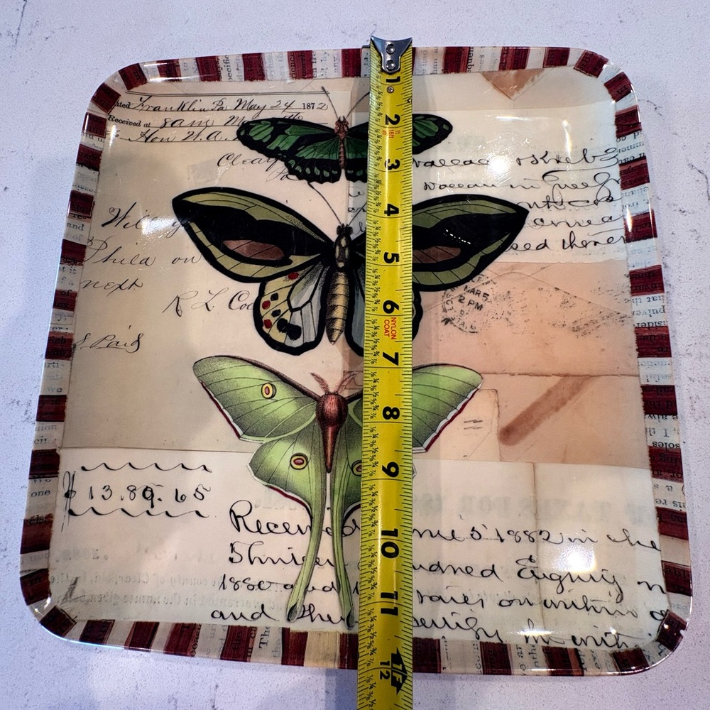 John Derian for Target Melamine Square Butterfly Print Decorative Tray - Picture 3 of 5